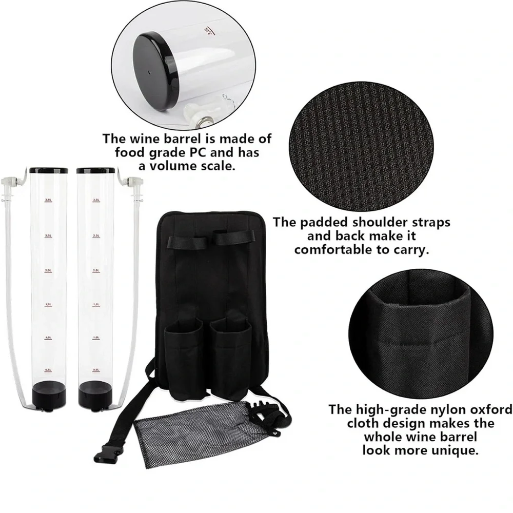 NEW Dual Tank Barrel Backpack Drink Dispenser